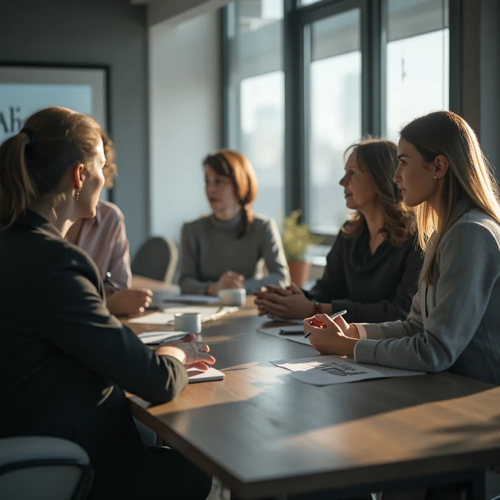 Equipo colaborando en una estrategia de negocio